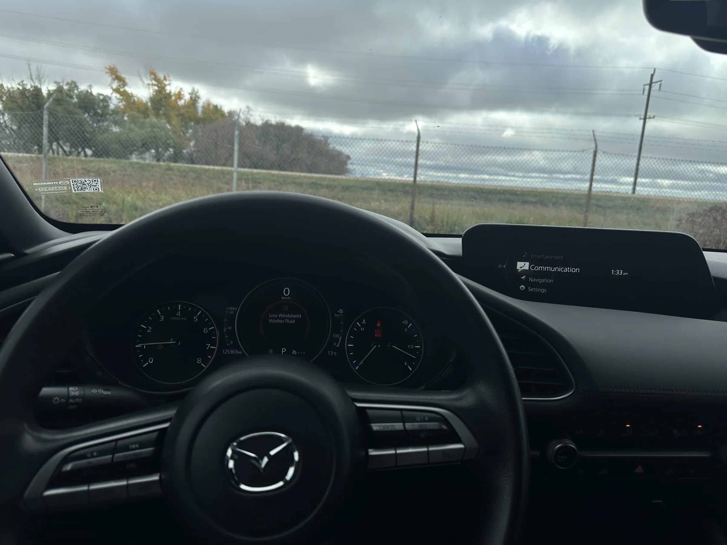 2021 Mazda3 Sport GS steering wheel and instrument cluster